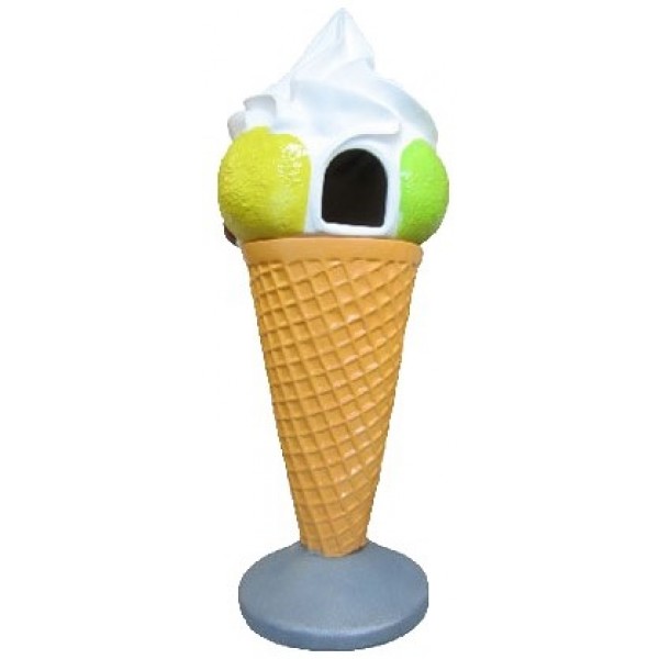 Stop-trottoir poubelle 3D Cornet de glace 2 boules + Chantilly 160 cm - Code EG009A