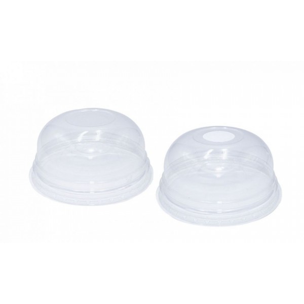 Couvercle à dôme transparent BIOPLA pour gobelets d95mm 575 ml