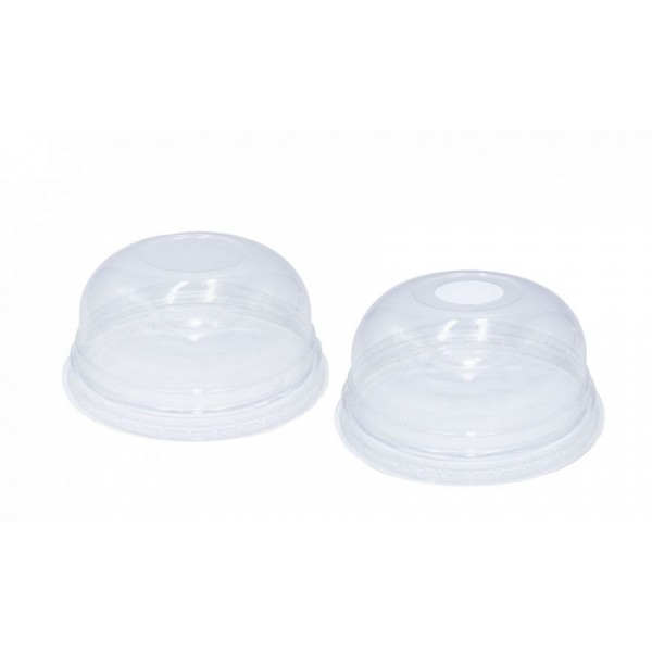 Couvercle à dôme transparent BIOPLA pour gobelets d95mm 575 ml