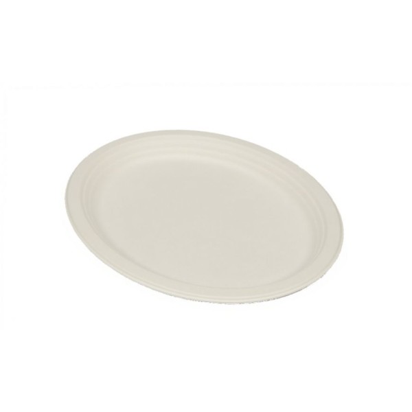 Assiette ovale Bio Eco pulpe de cellulose ø26x20 cm