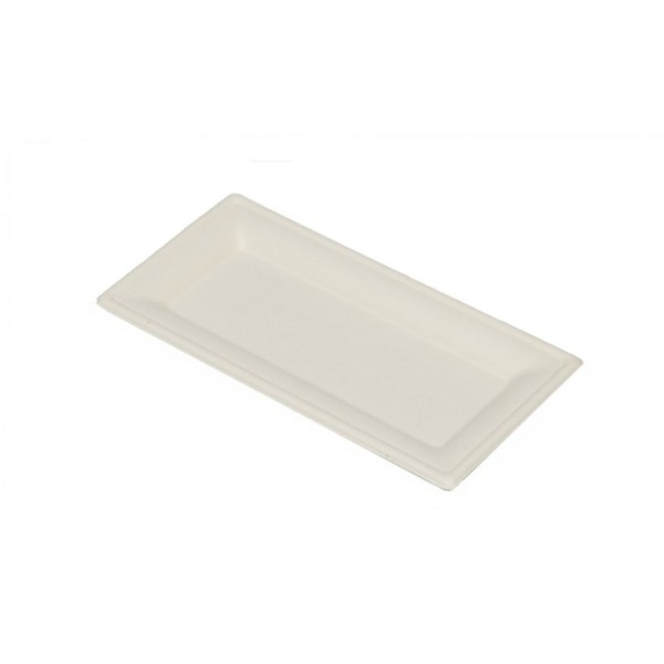Assiette rectangle Bio Eco pulpe de cellulose ø26x13 cm