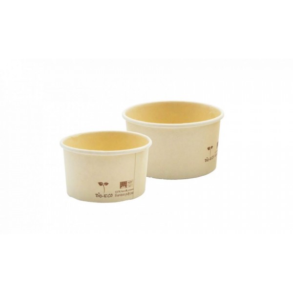 Petit pot à glace en pulpe de bambou 100 ml 