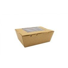 Boîte alimentaire avec fenêtre - couvercle à charnière 130x110h65 mm