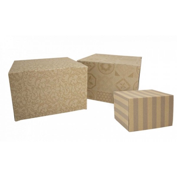 Boîte en carton pour desserts glacés - Cubettobox torta 27x27 h15 cm
