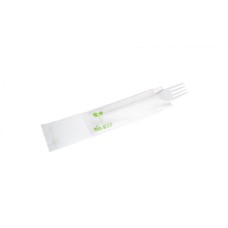 Fourchette avec serviette Bio Eco C-PLA 