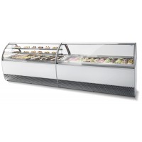 Vitrine professionnelle à glace - Millennium Gelato LX (vitre bombée) ou ST (vitre droite) 