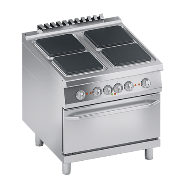 FOURNEAU ELECTRIQUE 4 PLAQUES + FOUR ELECTRIQUE 2/1 GN - K4ECUP10FF