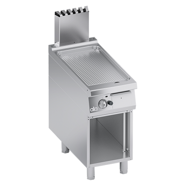 GRILLADE A GAZ AVEC PLAQUE EN INOX NERVUREE SURBAISSEE + BAIE OUVERTE - PERFORMANCE LINE - K4GFBP05VVR