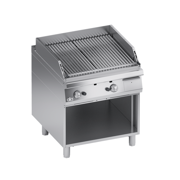GRILLE MOBILE PIERRE VOLCANIQUE A GAZ POUR VIANDE + BAIE OUVERTE - K4GPLP10VVC