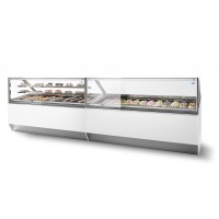 Vitrine professionnelle à glace - Millennium Gelato LX (vitre bombée) ou ST (vitre droite) 