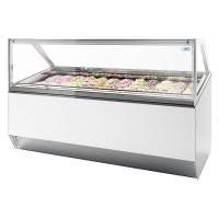 Vitrine professionnelle à glace - Millennium Gelato LX (vitre bombée) ou ST (vitre droite) 