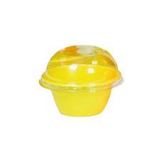 Petit pot à glace en plastique opaque Sunnycup jaune 80 ml