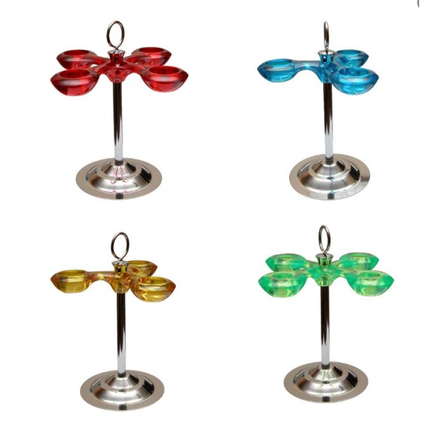 Porte cône inox et plastique coloré 4 niveaux - P157