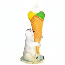 Sculpture originale 3D Ours + Cornet 2 boules + Chantilly 215 cm - Code SG010