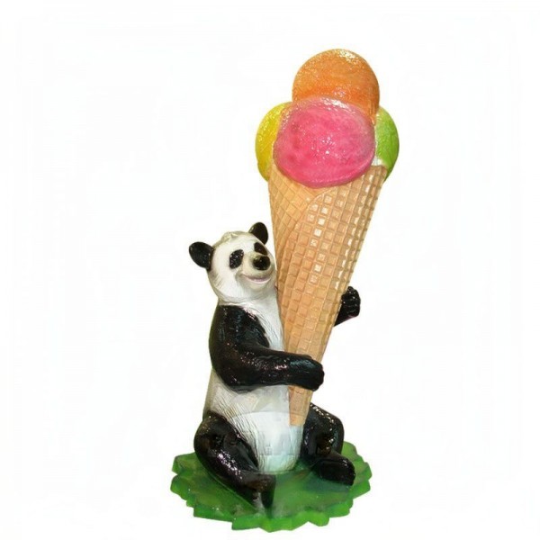 Sculpture originale 3D Panda + Cornet 4 boules 198 cm - Code  SG010A