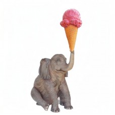 Sculpture originale 3D Elephant + Cornet 1 boule 230 cm - Code SG021A