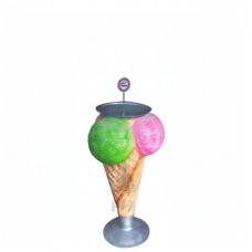 Cendrier en métal Cornet de glace 3 boules 105 cm - Code SG098