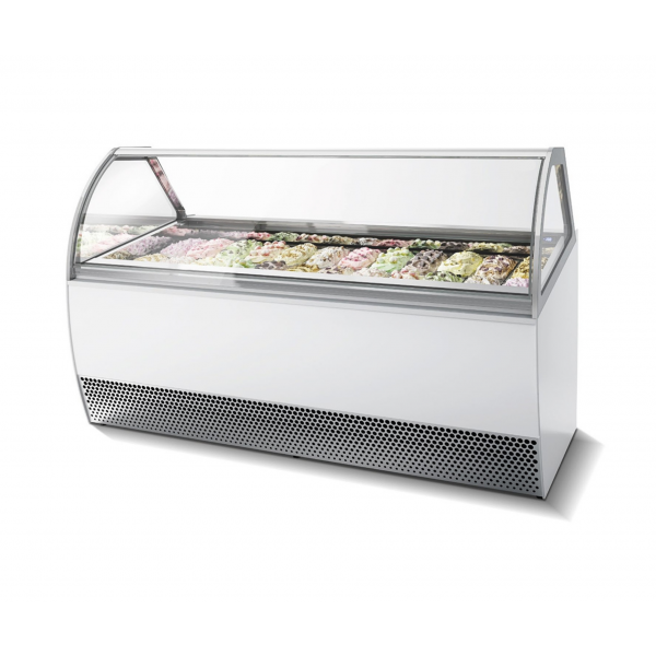 Vitrine professionnelle à glace - Millennium Gelato LX (vitre bombée) ou ST (vitre droite) 