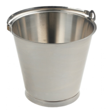 Seau gradué en acier inoxydable avec base - PSACCIAIOG10B - 10 L - Diamètre 300x265 mm