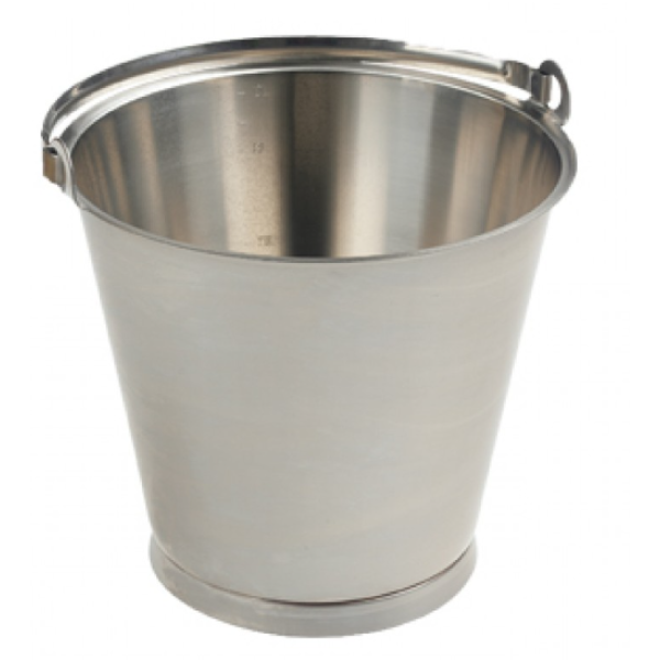 Seau gradué en acier inoxydable avec base - PSACCIAIOG12B - 12 L  - Diamètre 310x285 mm