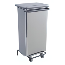 Poubelle en inox avec pédale et roues - BIN100SS - 110L - Dimensions 480x420x965 mm